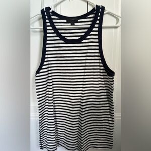 J.Crew Women’s Navy and White Tank Top
